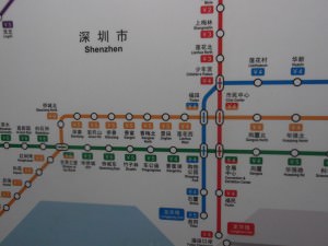 Shenzhen metro map - window of the world station.