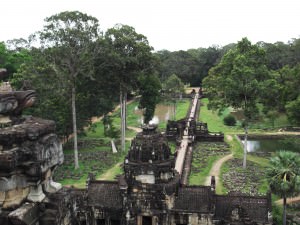 Baphuon Temple view over Angkor Thom Cambodia