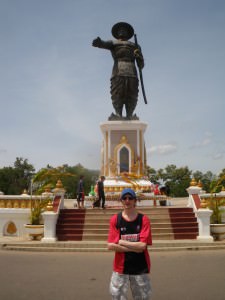 Jonny Blair in Vientiane Laos King Anouvong Statue