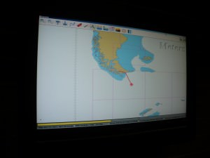 Map onboard the Antarctica cruise showing the Drake Passage