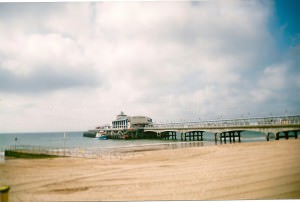 Bournemouth pier and beach quiet day