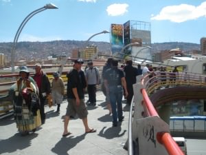 High altitude streets in La Paz Bolivia