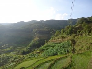 view of yuanyang rice terraces