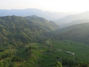 view of yuanyang rice terraces