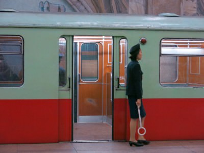 train lady in pyongyang
