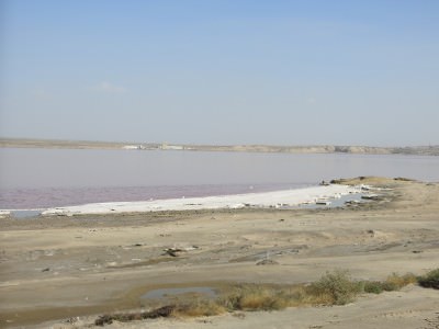 by the pink salt lake masazir