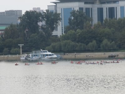 A floating restaurant in Pyongyang.