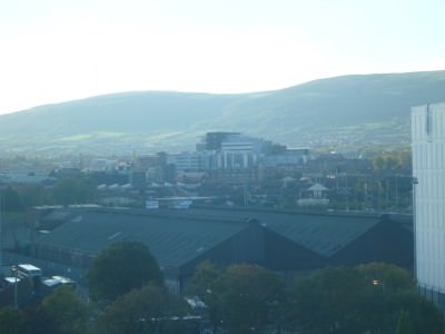 Belfast City from my hotel room in the Europa.