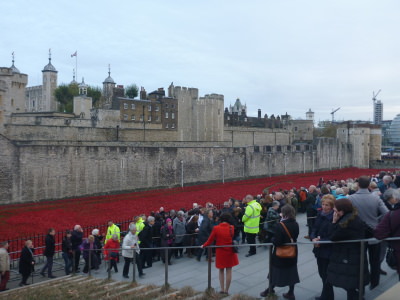 Big crowds at the Poppies Display.