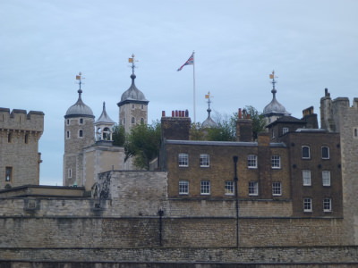 Tower of London and the Union Flag of the UK.