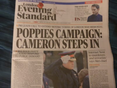 David Cameron steps in to try and extend the Poppies Display a bit longer.