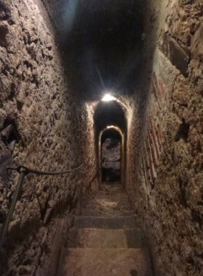 The spooky staircase where I freaked out a Spanish girl in Draculas Castle Bran
