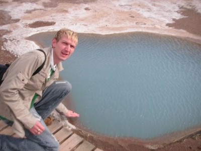 One of the hot pools near the Geysir in Iceland