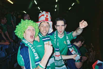 With Brendan and Mike the night we beat England 1-0 at Windsor Park, Belfast.