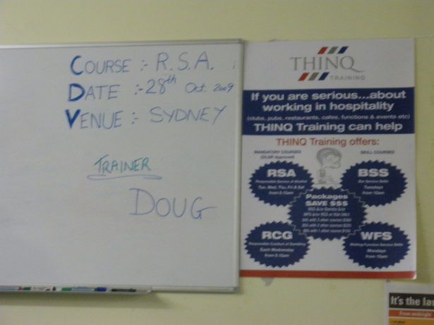 Getting My RSA and RCG: Becoming a student for 2 days in Australia!