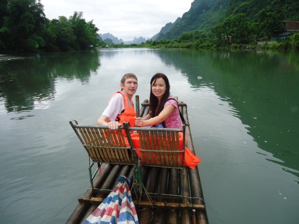 Sailing down a romantic river in China