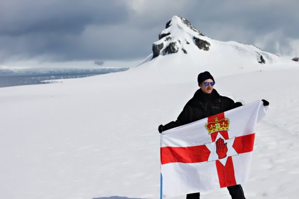 Jonny Blair - Don't Stop Living - flying the Northern Ireland flag in Antarctica in 2010!