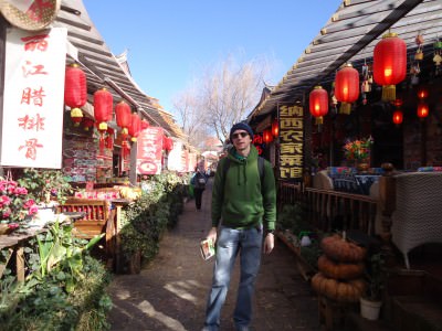 Jonny Blair in Shuhe Old Town food street a lifestyle of travel