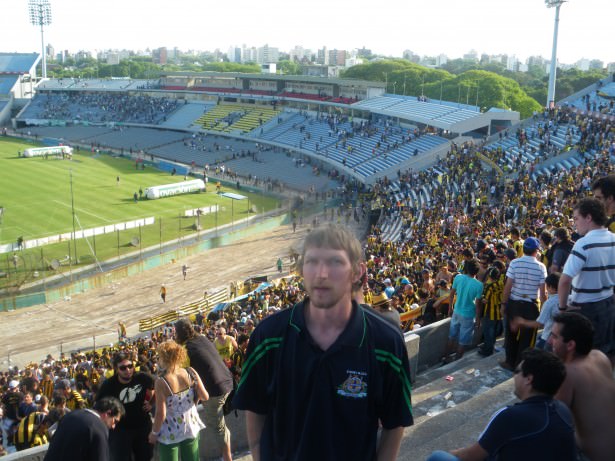 Jonny Blair supporting Penarol in Montevideo Uruguay