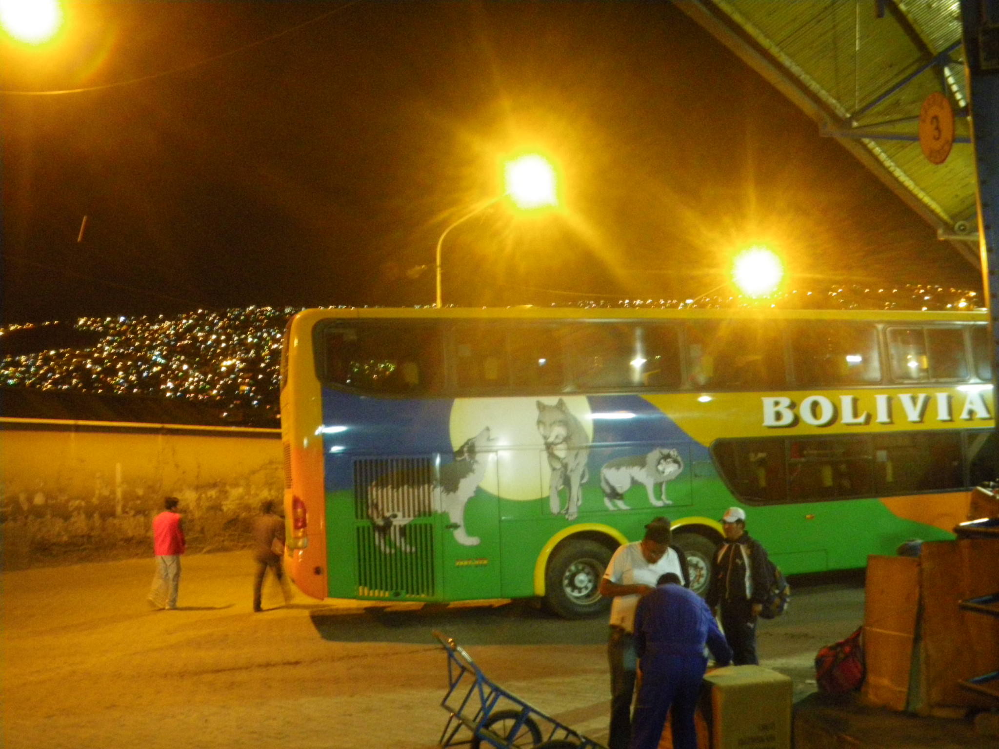 Jonny Blair living a lifestyle of travel on a nightbus from La Paz to Potosi in Bolivia