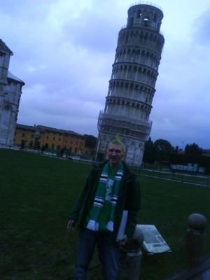 Jonny Blair of Dont Stop Living at the Leaning Tower of Pisa in Italy