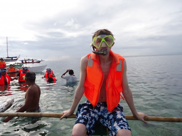 Jonny Blair going snorkelling in the Philippines