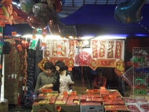 Red packets at the night market in Hong Kong