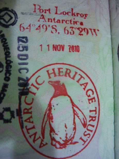 Jonny Blair's passport stamp for Port Lockroy in Antarctica