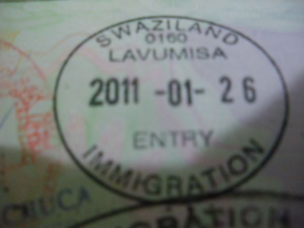 Lavumisa border stamp in Swaziland