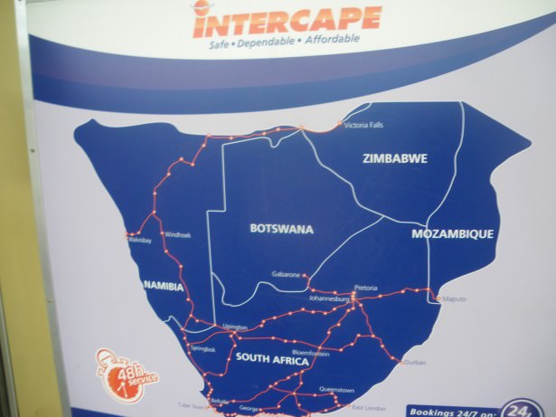 Intercape bus how to cross the border from south africa to botswana