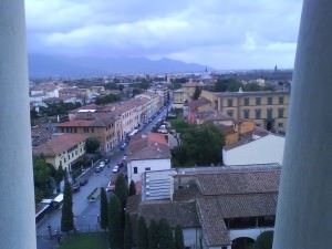 Jonny Blair viewed Pisa from the top of the leaning tower