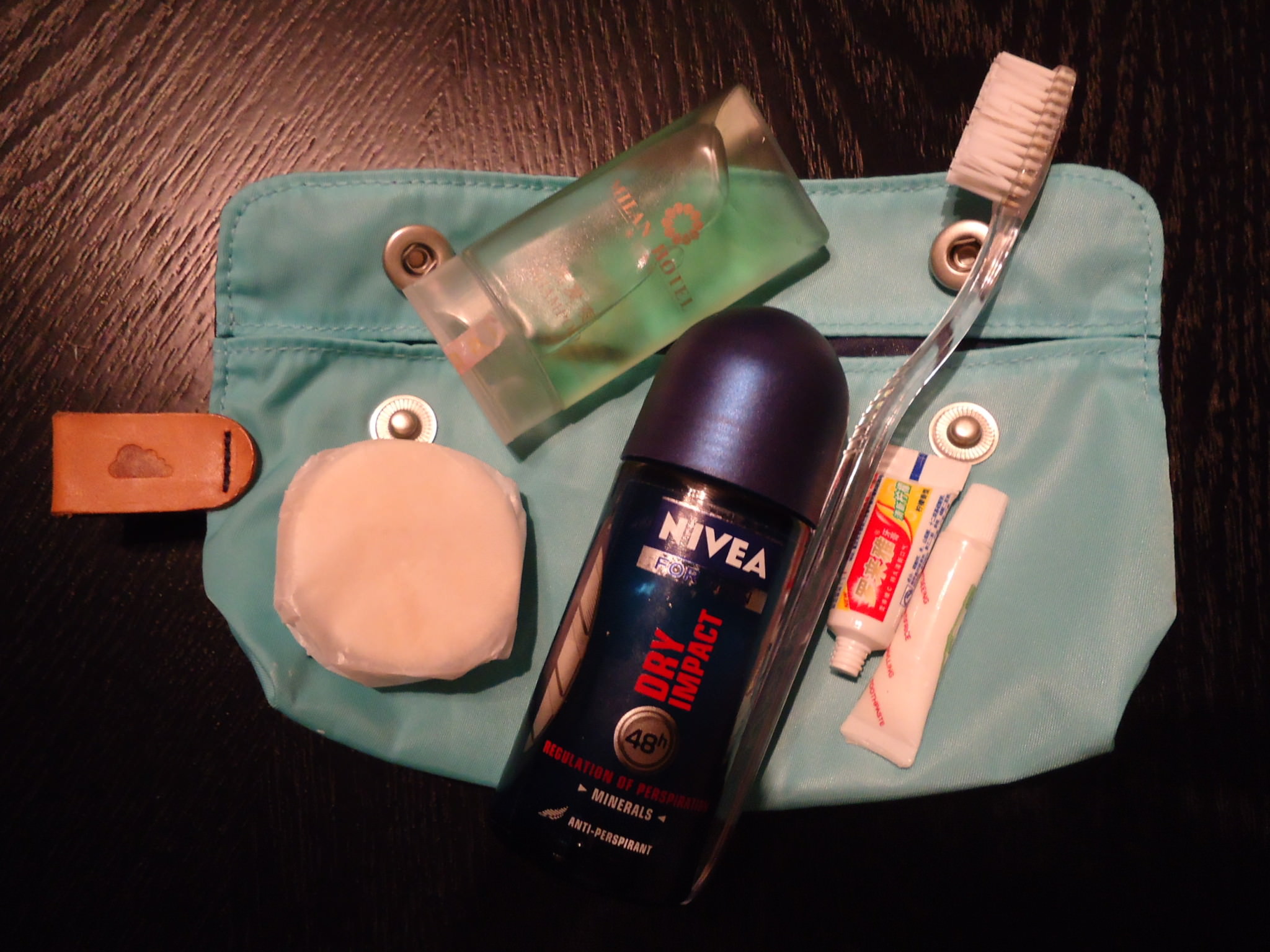 My travelling toiletry bag for short trips by Jonny Blair