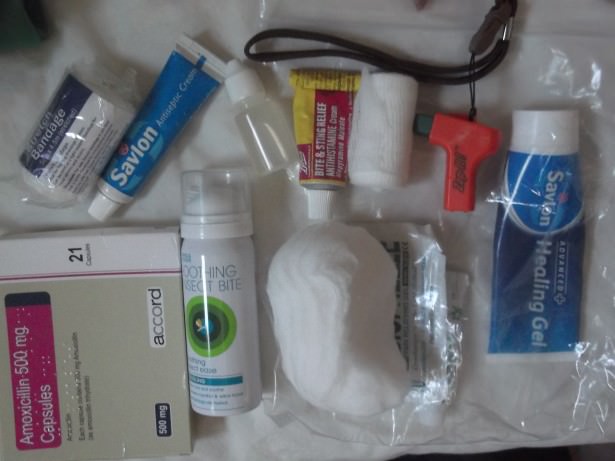 An example of a first aid kit I've taken on my travels before.
