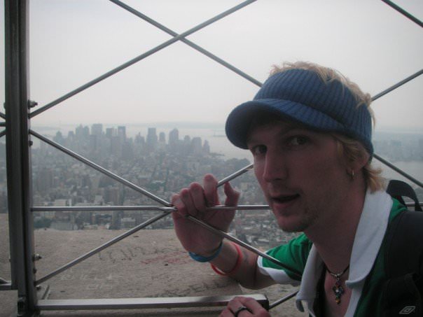 Jonny Blair at the top of the Empire State Building in New York