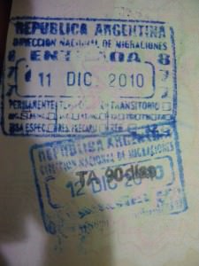 Argentina passport stamp on a lifestyle of travel