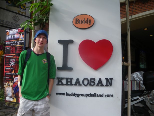 Jonny Blair in Khaosan Road in Bangkok