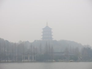 Leifeng Pagoda Hangzhou in the lake