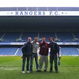 On the pitch at Rangers FC Ibrox Scotland