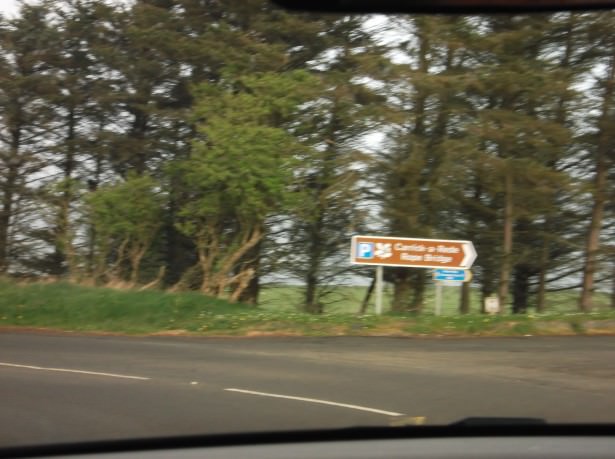 The carrick a rede rope bridge is signposted