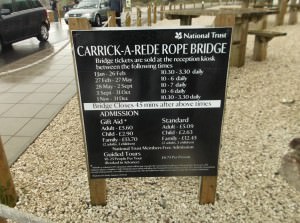 How much does the carrick-a-rede rope bridge cost?