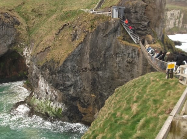 walking down to the carrick a rede rope bridge