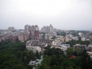 Epic view of Chiayi from the top of Chiayi Tower in Taiwan