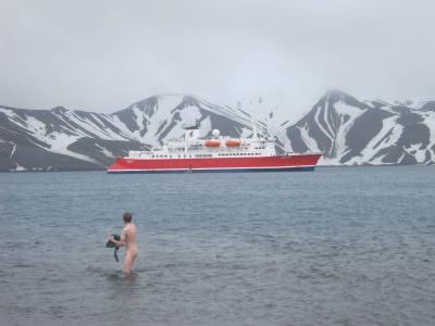 Antarctica Highlights - Getting naked in the waters at Whaler's Bay