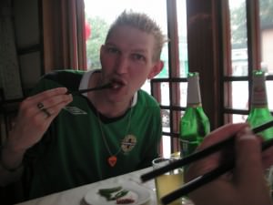 First time I ever used chopsticks in China