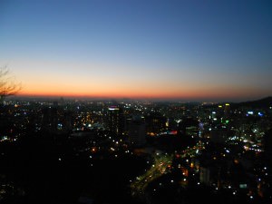sunset in Seoul south korea