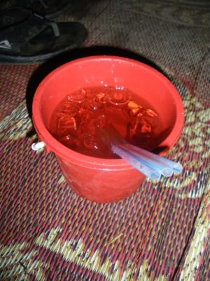 whiskey bucket in bucket bar vang vieng laos