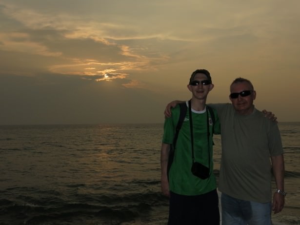 Dad in Colombo Sri Lanka sunset