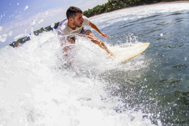 ian from borderless travels surfing in indonesia
