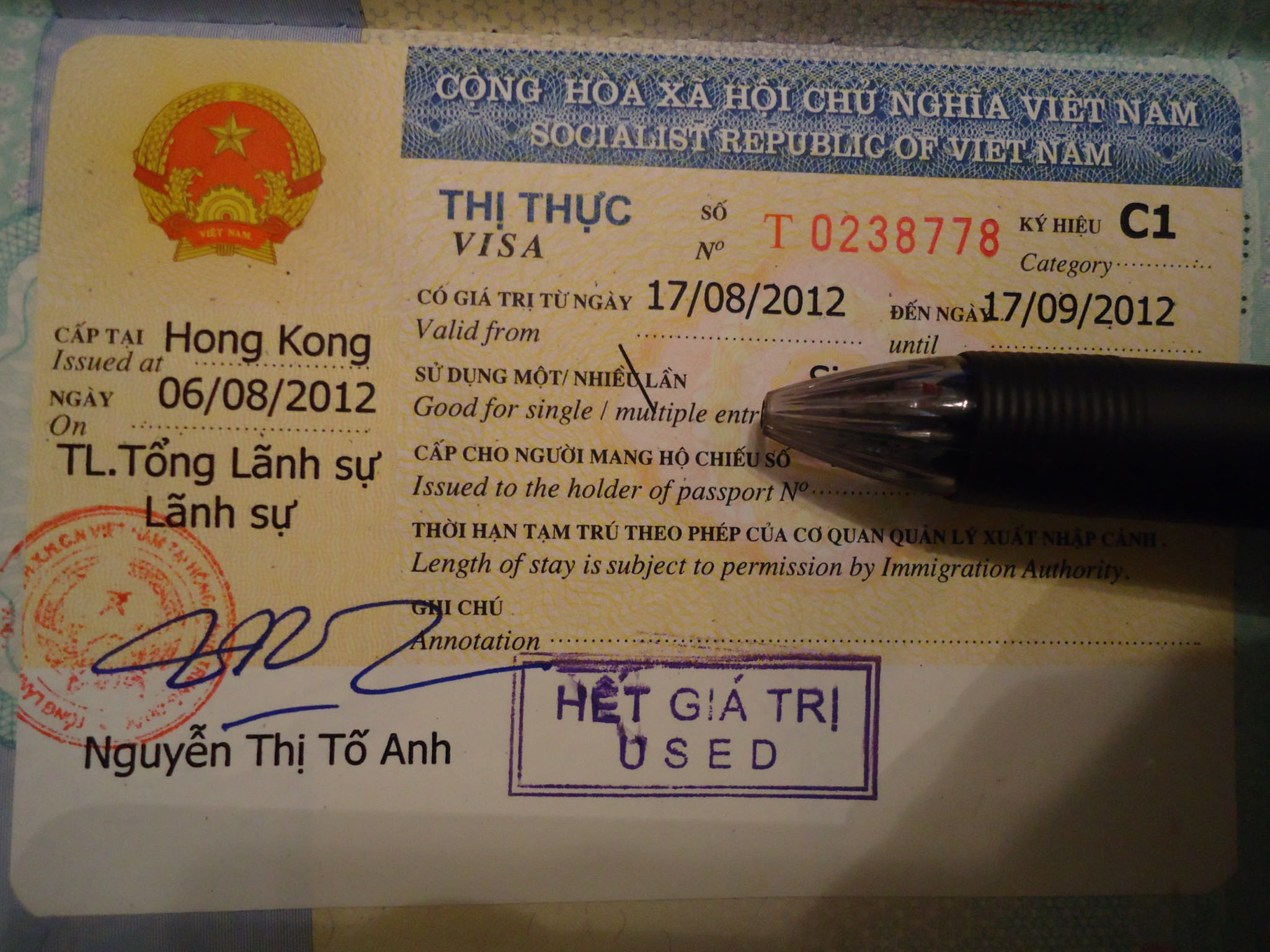 vietnamese visa in hong kong