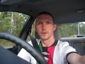 Jonny Blair driving in Australia
